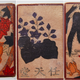 Pictured is a close up of three Nintendo-made hanafuda cards.